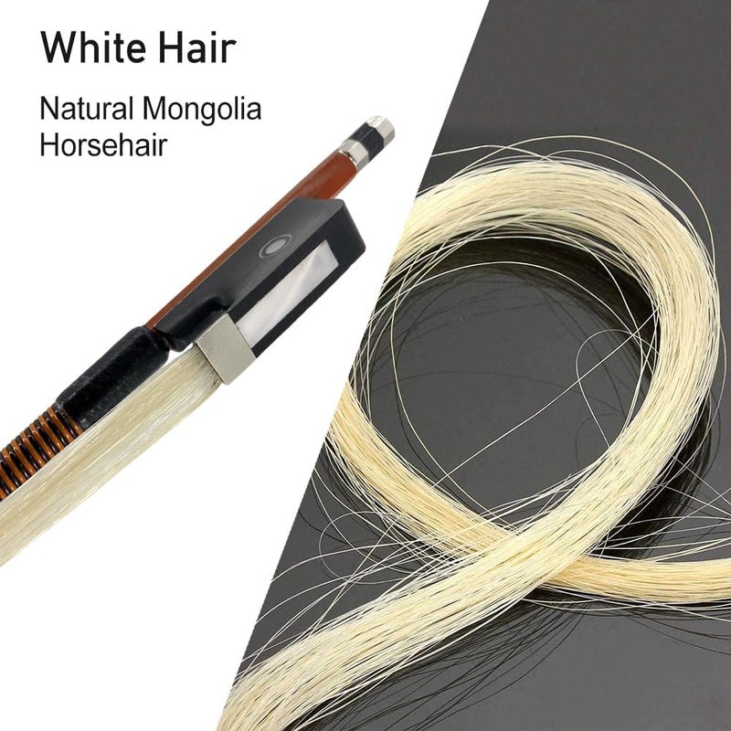 ModouString Brazilwood viola bow 4/4 with Ebony frog natural Horse Hair inlay Pearl Eye Pattern Lightweight - Image 3